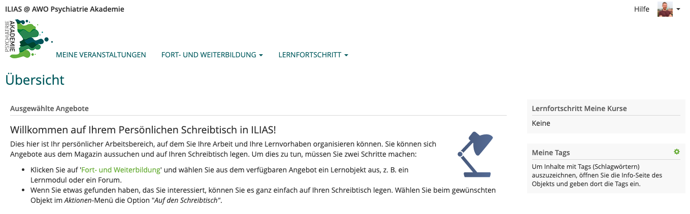 Der persönliche “Schreibtisch” unseres Online Campus - psychiatrie-akademie.de Der persönliche “Schreibtisch” unseres Online Campus - psychiatrie-akademie.de